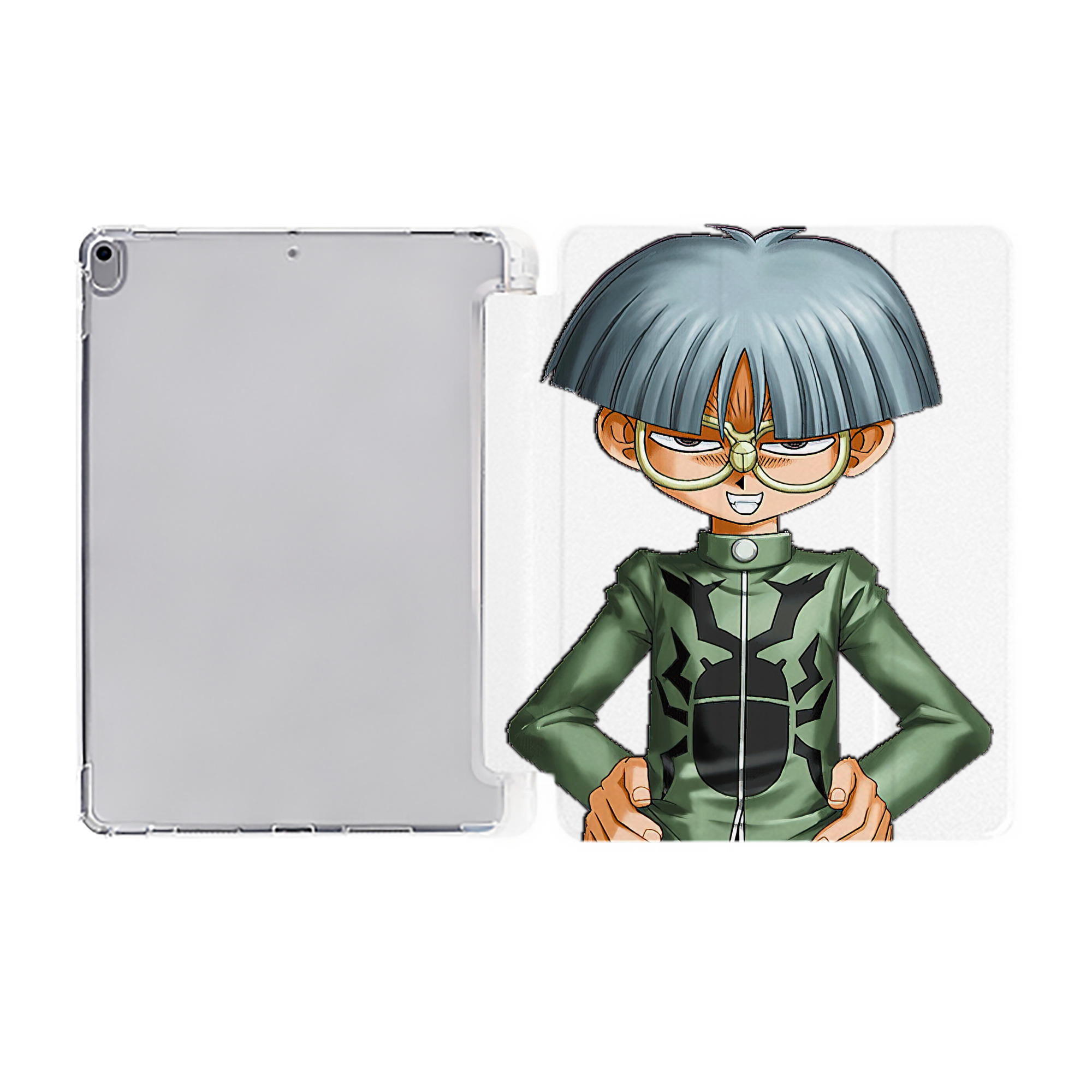 （画像用） 遊☆戯☆王 Yu-Gi-Oh! IPad ケース ペン収納付き 三つ折りスタンド PUレザー×シリコン 対応機種9.5/10.5/10.9インチ